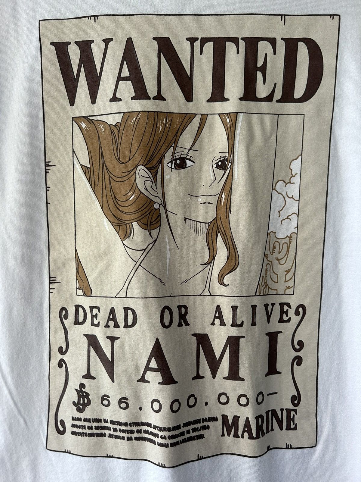 Anime Nami One Piece Wanted Poster Bounty Graphic Tee Size US M / EU 48-50 / 2 - 3 Thumbnail