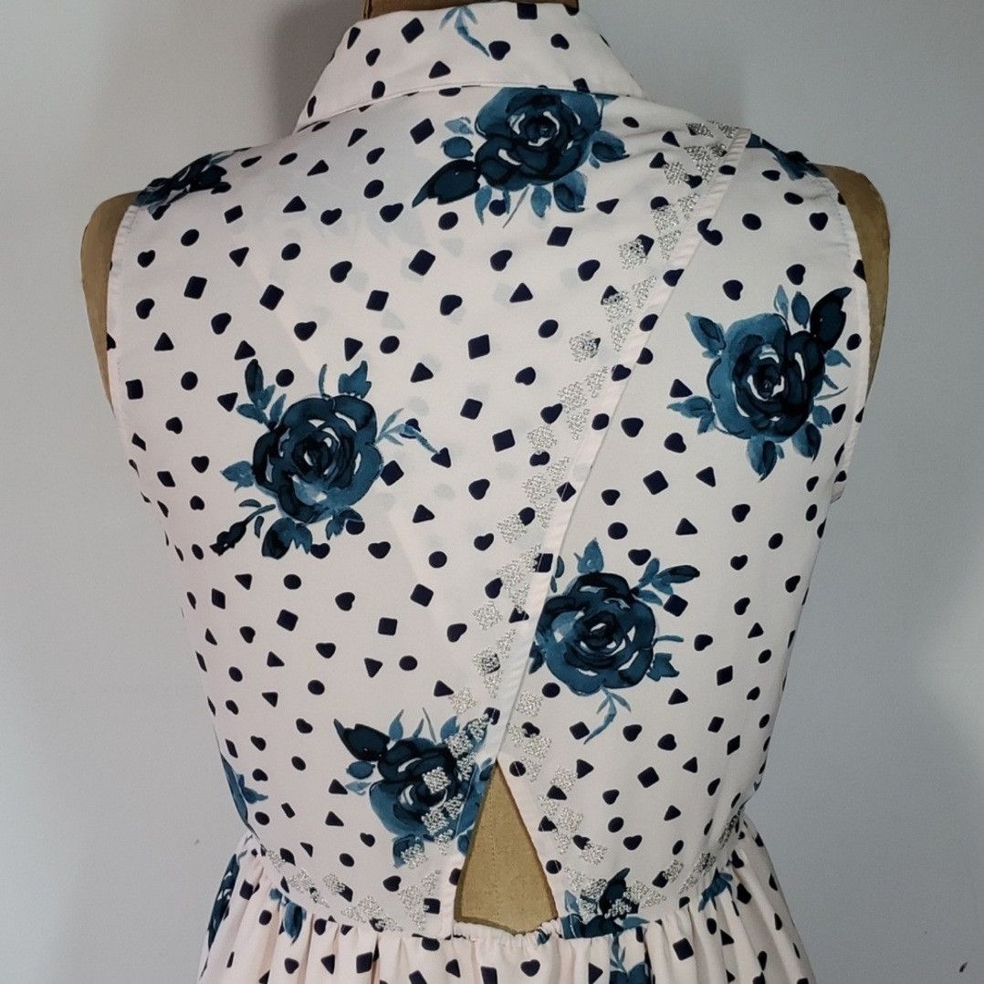 Other Maison Jules Size M Dress Blush Pink Floral Chiffon Button Size M / US 6-8 / IT 42-44 - 5 Thumbnail