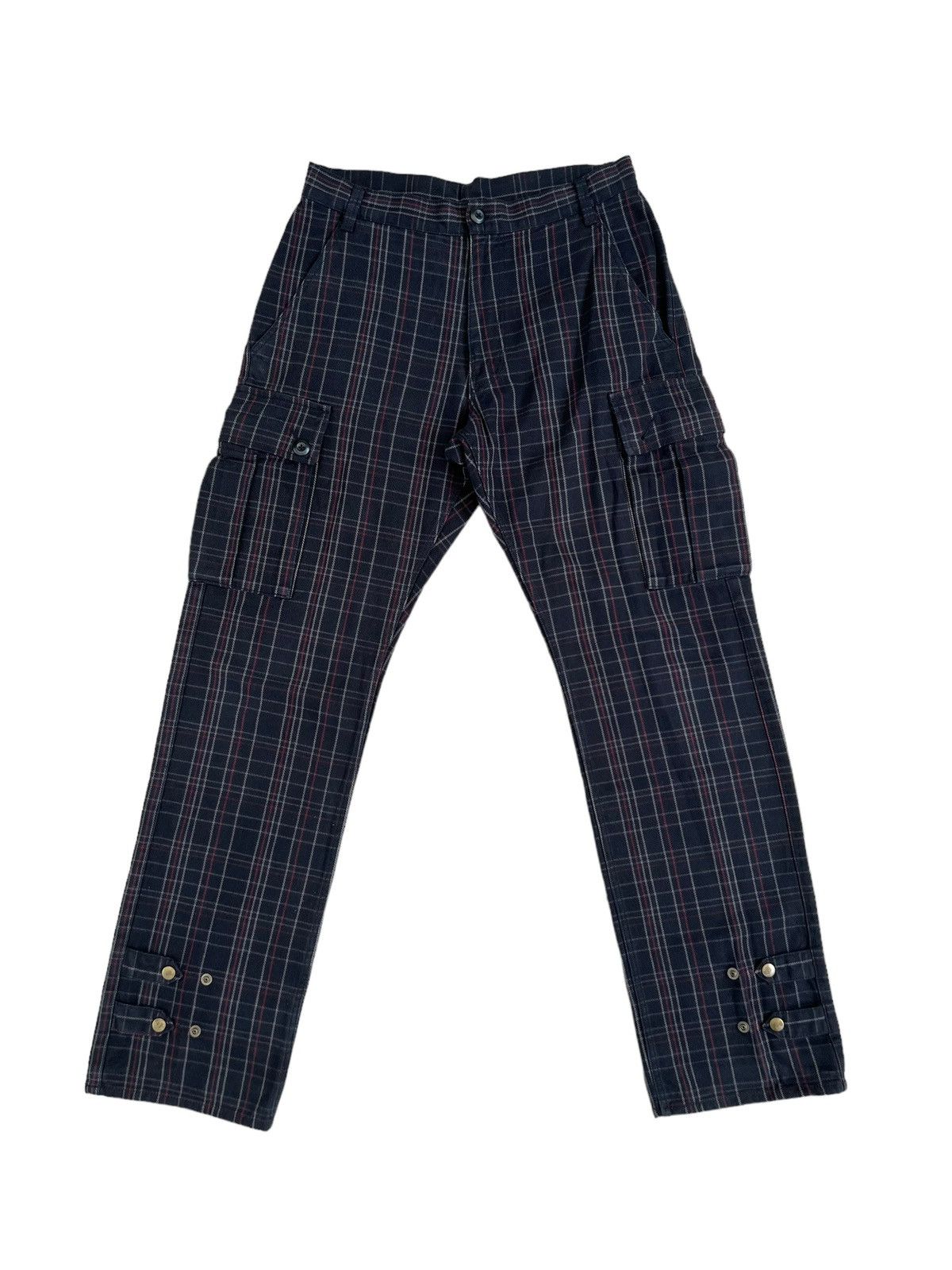 image of Vintage Ppfm Checks Adjustable Hem Cargo Trouser Pant, Men's (Size 30)