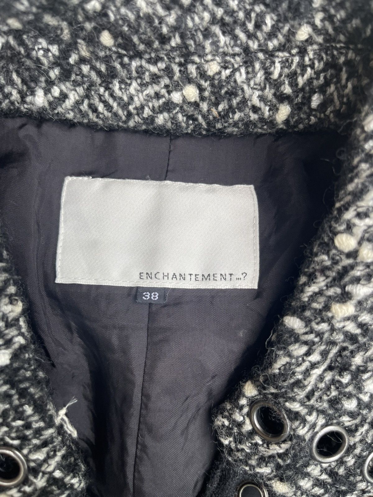 Enchantment Enchantement Avant-Garde Herringbone Coat Double-Breasted Size S / US 4 / IT 40 - 3 Thumbnail
