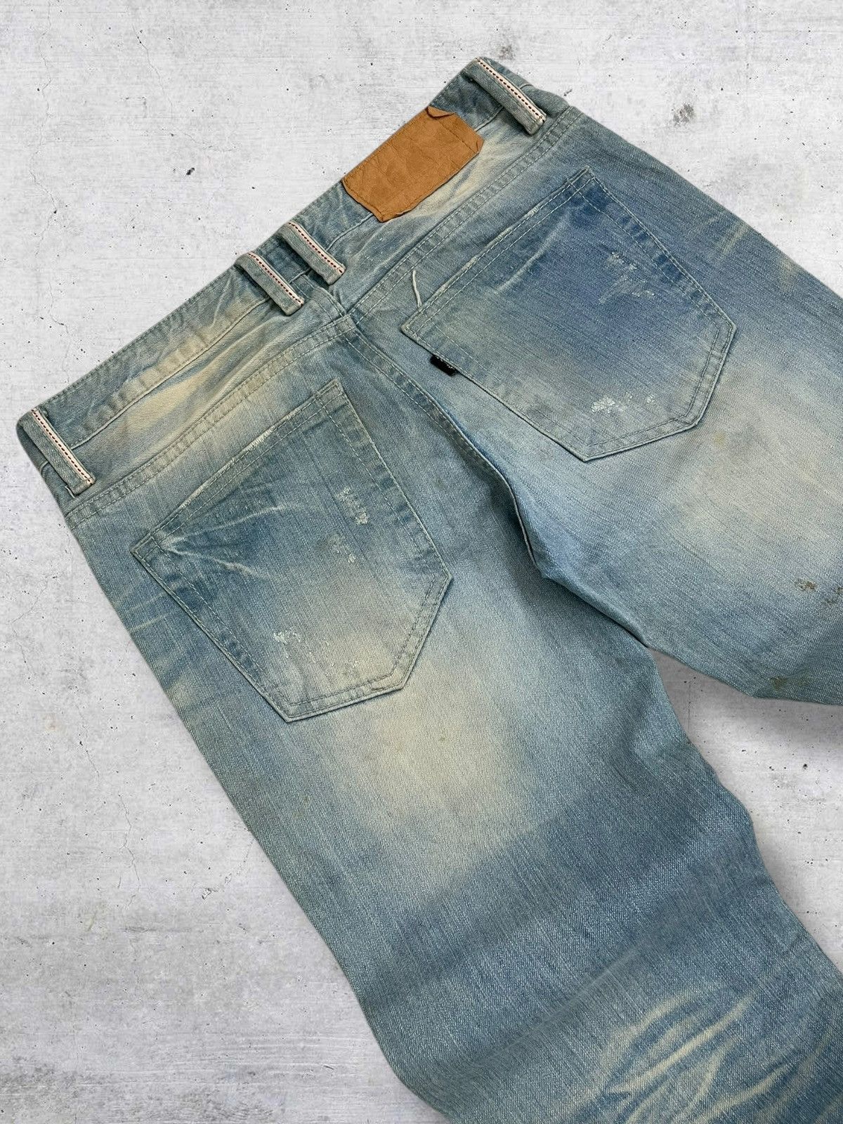 If Six Was Nine VINTAGE DAISY 90S JAPAN DESIGNER BORO PATCHWORK RIPPED DENIM Size US 31 - 13 Thumbnail
