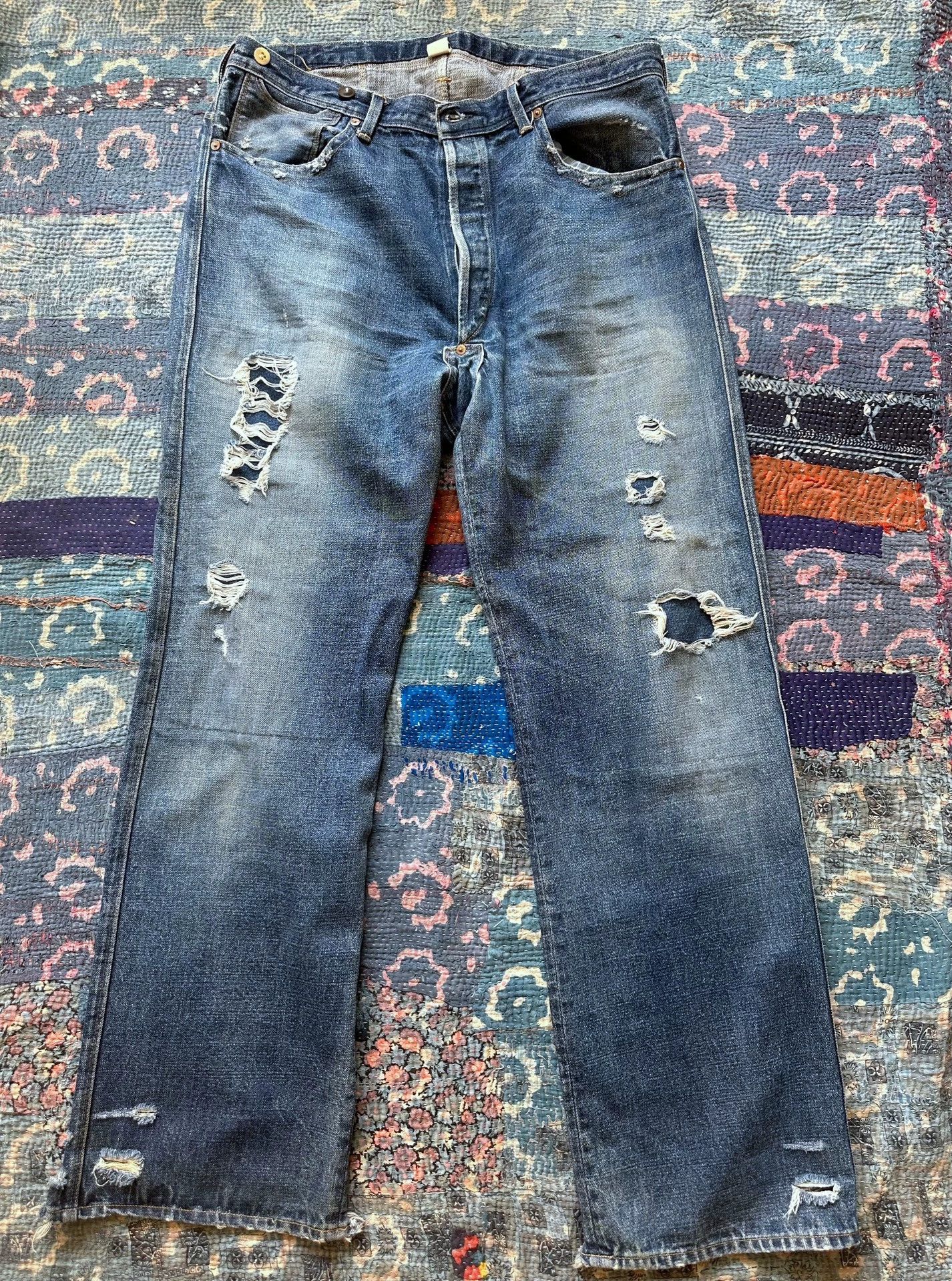 RRL Ralph Lauren RRL Vintage Distressed Jeans 36x34 Beggy Fit Size US 36 / EU 52 - 1 Thumbnail