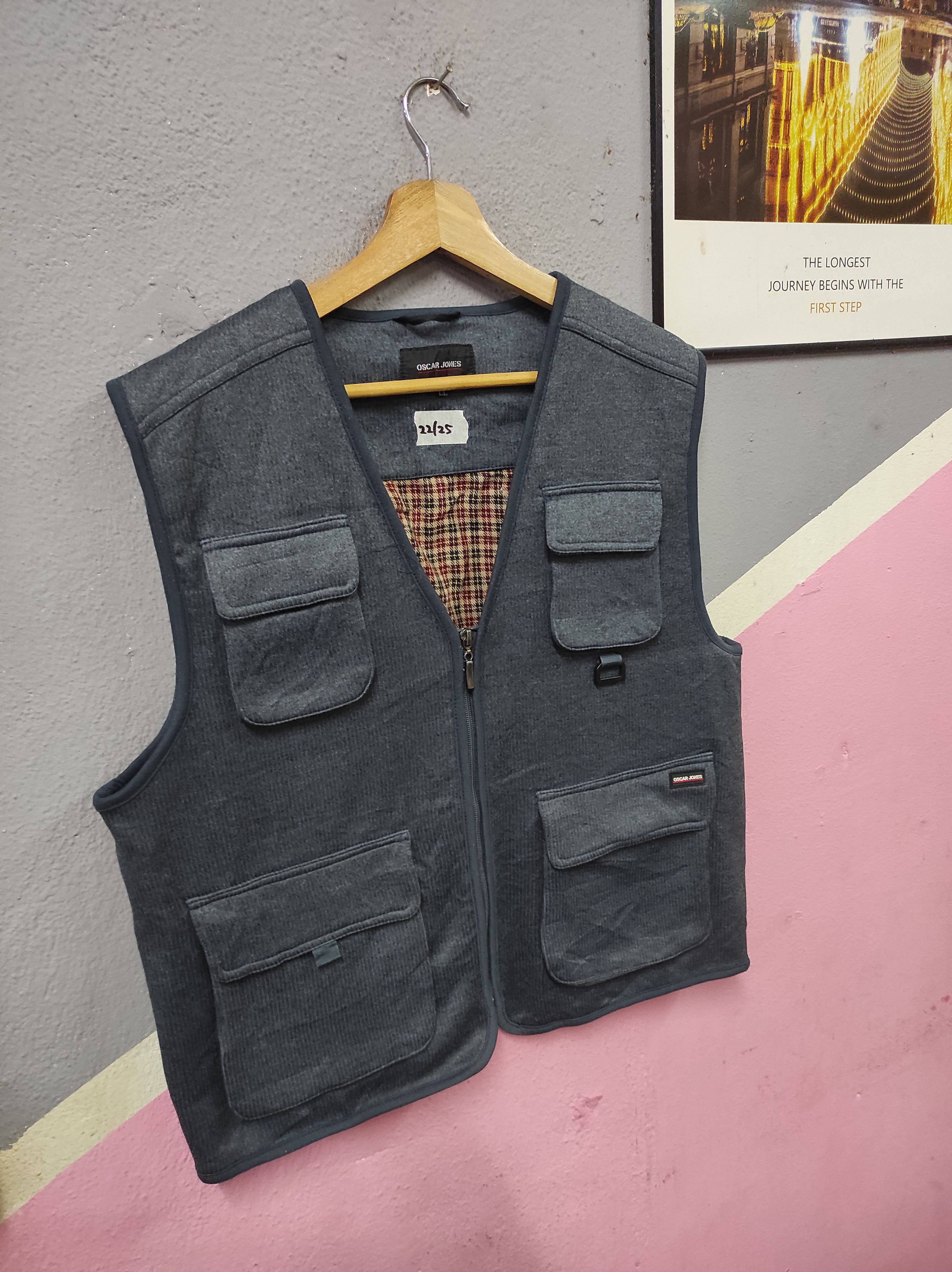 Japanese Brand OSCAR JONES MULTIPOCKET VEST JACKET FADED Size US M / EU 48-50 / 2 - 2 Thumbnail