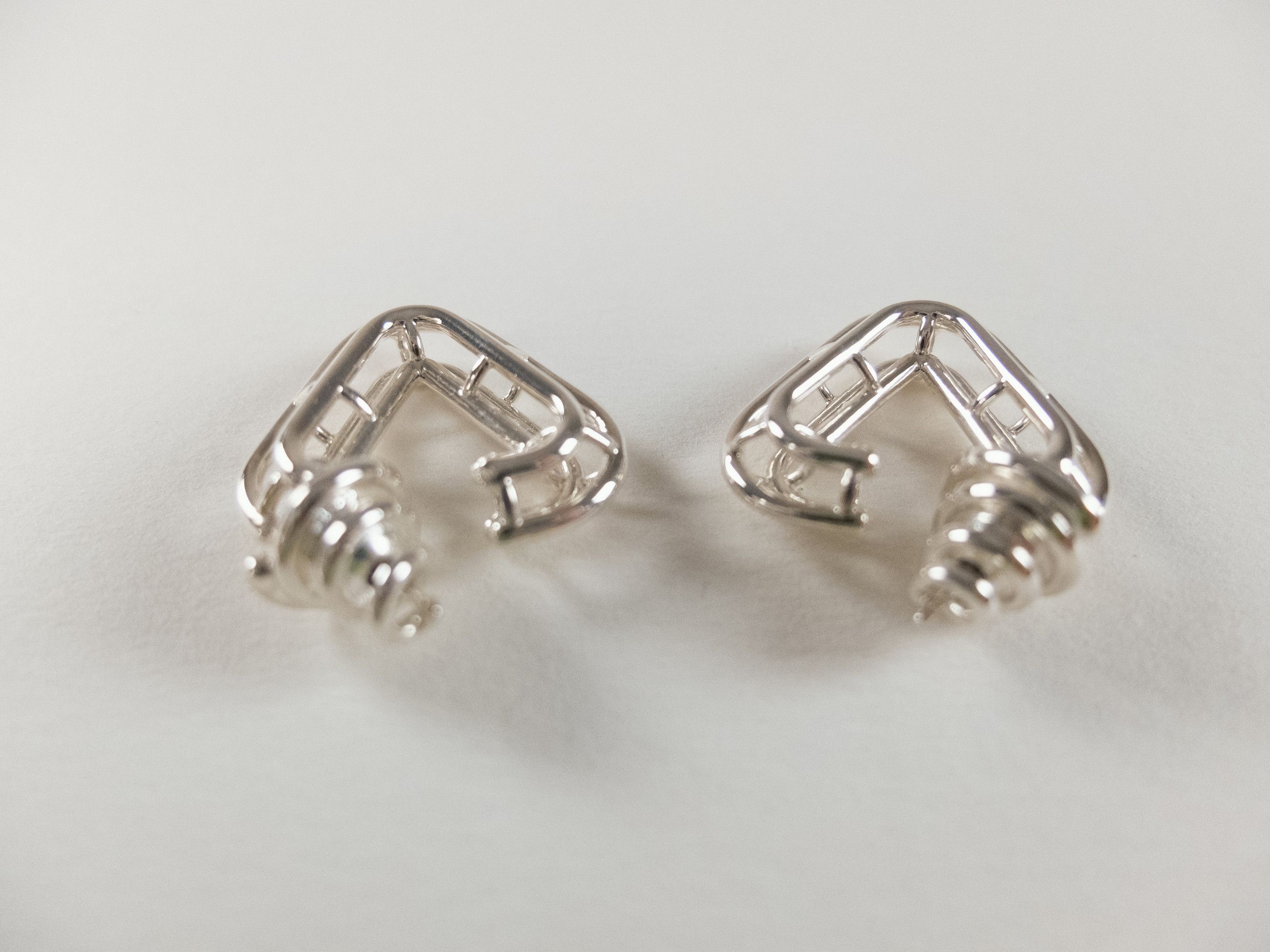 Bottega Veneta BOTTEGA VENETA Outline Sterling silver hoop earrings q Size ONE SIZE - 4 Thumbnail
