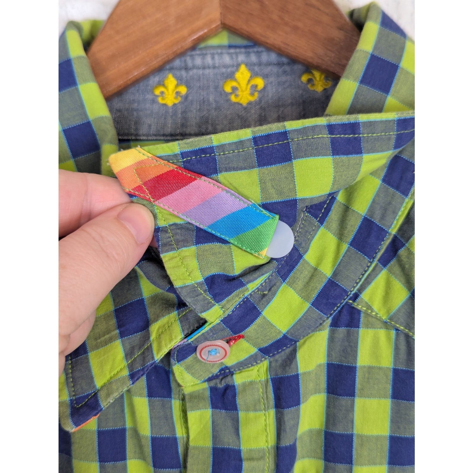 Robert Graham Robert Graham Shirt Green Blue Plaid Gingham Bright Bold Size US L / EU 52-54 / 3 - 6 Thumbnail