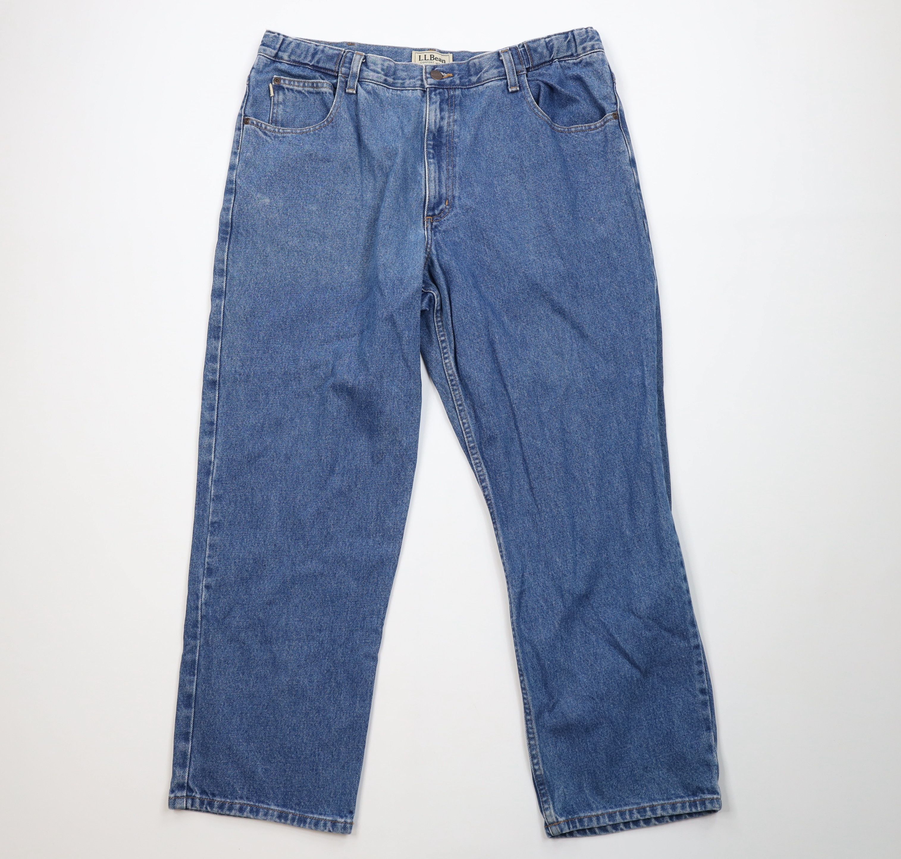 L.L. Bean Vintage LL Bean Waist Wide Leg Denim Jeans Blue Cotton Size US 38 / EU 54 - 1 Thumbnail