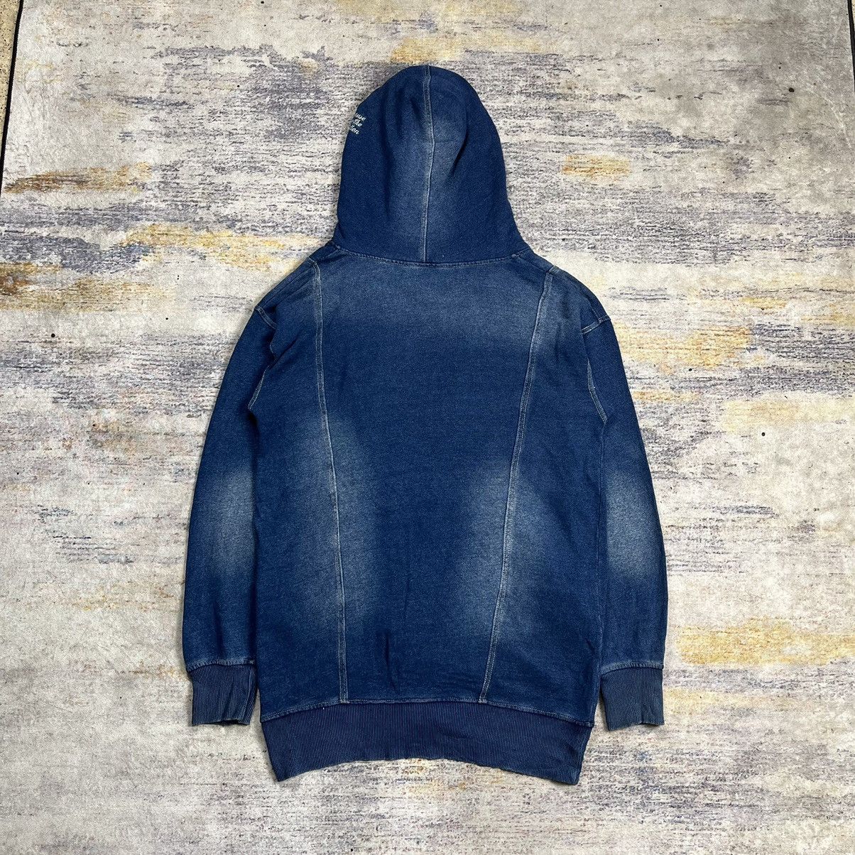 Japanese Brand Heaven and Earth indigo asymmetrical biker zip hoodie Size US M / EU 48-50 / 2 - 3 Thumbnail