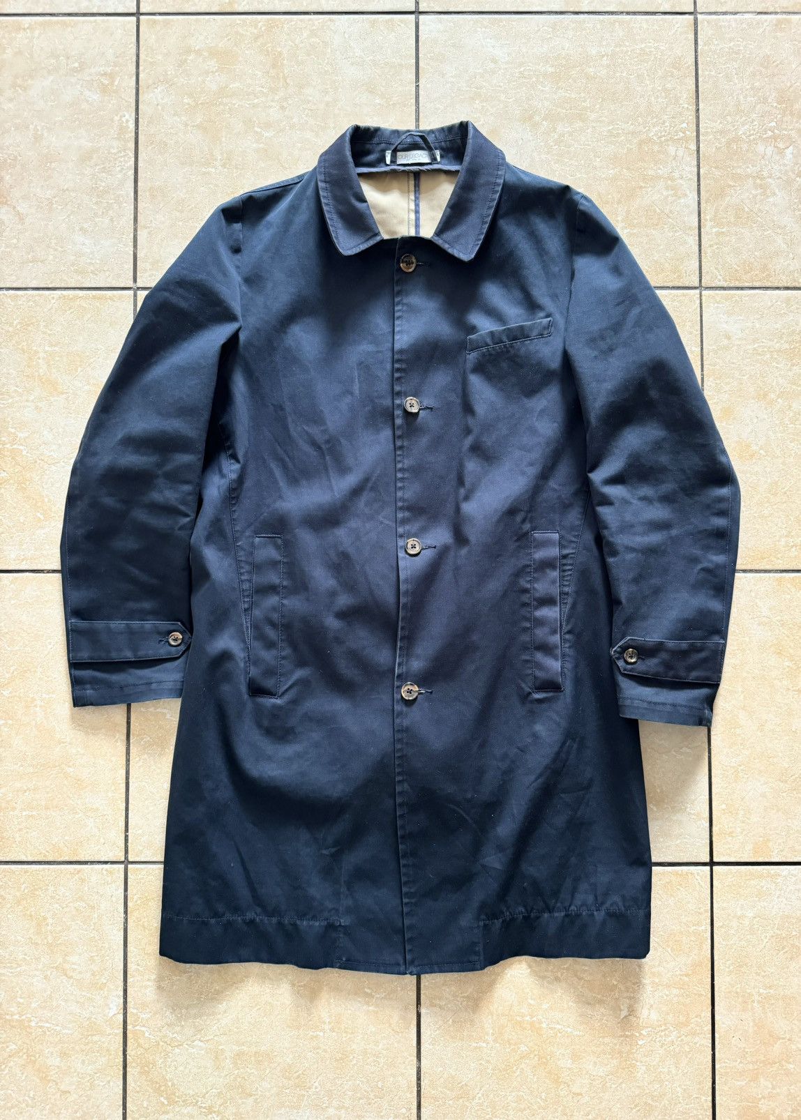 image of Vintage Our Legacy 1980-81 Mackintosh Rain Coat in Navy, Men's (Size Medium)