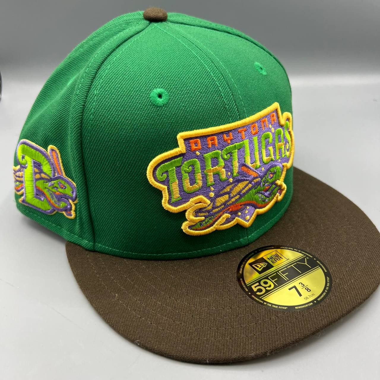 New Era Daytona Tortugas Hat Men 7 3/8 Green Brown MiLB Fitted Cap Size ONE SIZE - 1 Thumbnail