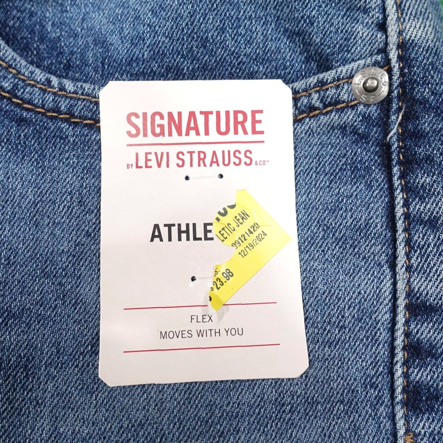Levi's Levi's Signature Jeans Mens 29x30 Denim Athletic Fit Flex Stretch Blue Size US 29 - 3 Thumbnail