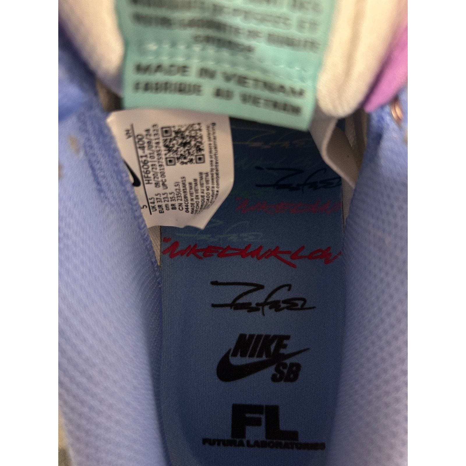 Nike NIKE SB DUNK LOW FUTURA LABORATORIES BLEACHED AQUA SZ 5 NEW Size US 5 / EU 37 - 6 Thumbnail