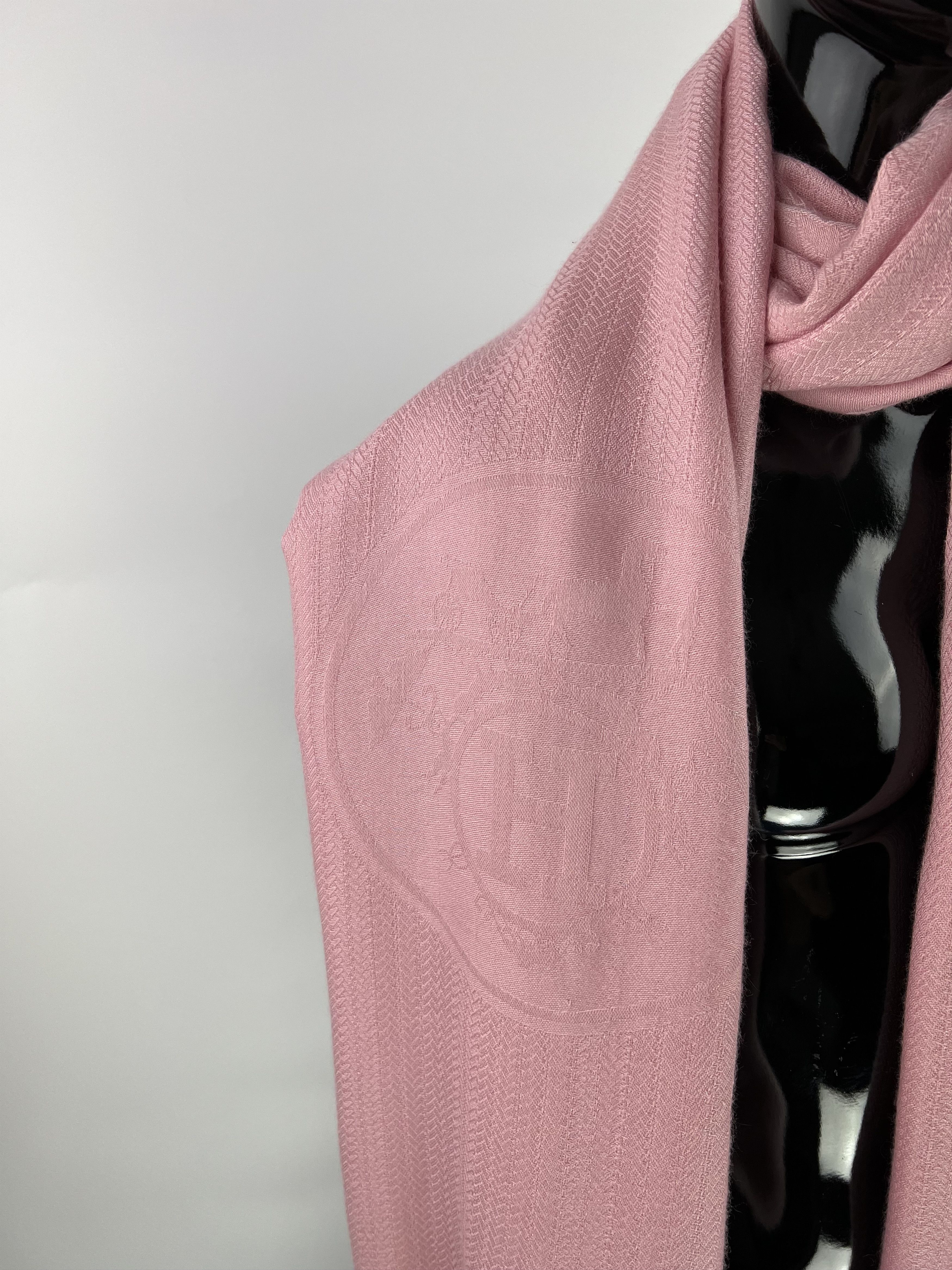Hermes Hermes Women's Pink Cashmere Silk Scarf Size ONE SIZE - 2 Thumbnail