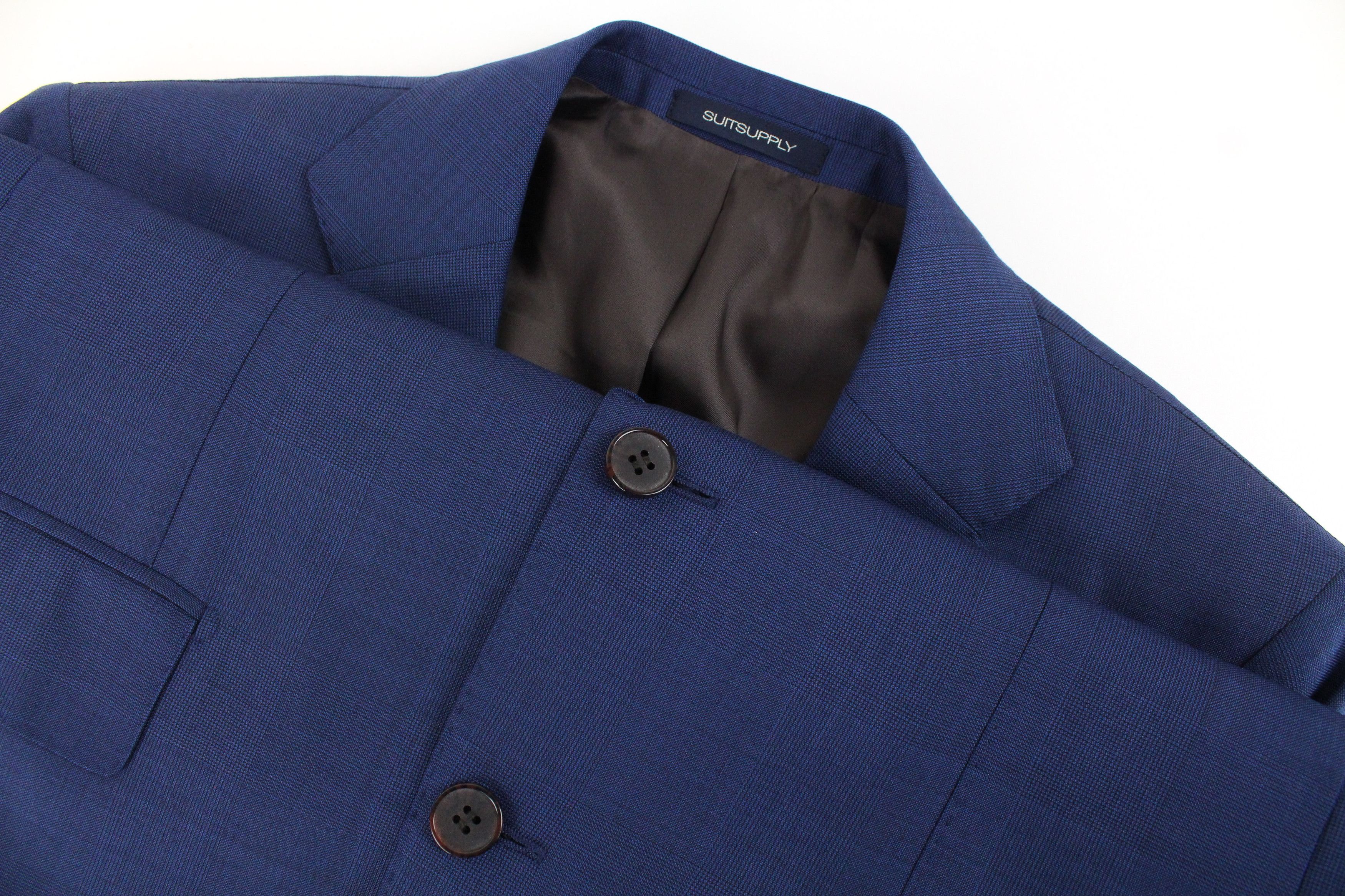 Suitsupply LAZIO UK38R Wool Super110 Blue Checked Blazer 56173 Size 38R - 3 Thumbnail