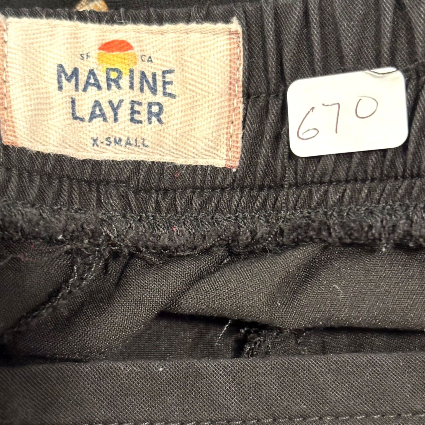 Marine Layer Marine Layer Allison Pant Black Straight Leg Trousers XS Elastic Waist Size 26" / US 2 / IT 38 - 2 Thumbnail