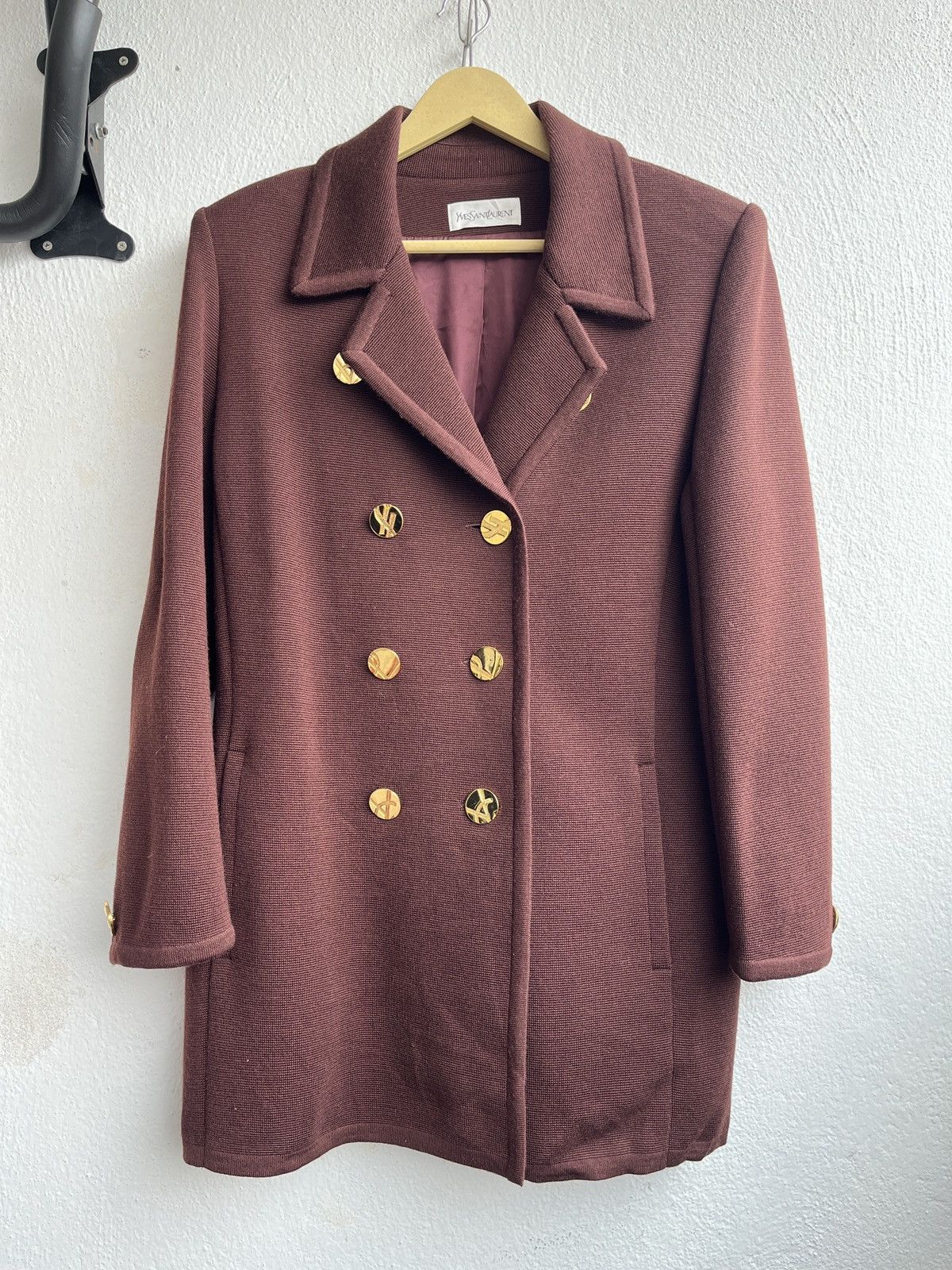 Yves Saint Laurent RARE VINTAGE YVES SAINT LAURENT WOOL DOUBLE BREASTED COAT Size US M / EU 48-50 / 2 - 1 Thumbnail