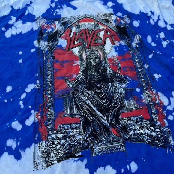 Band Tees × Slayer NEW SLAYER BLUE TIE DYE T-SHIRT SZ LARGE L Size US L / EU 52-54 / 3 - 2 Thumbnail