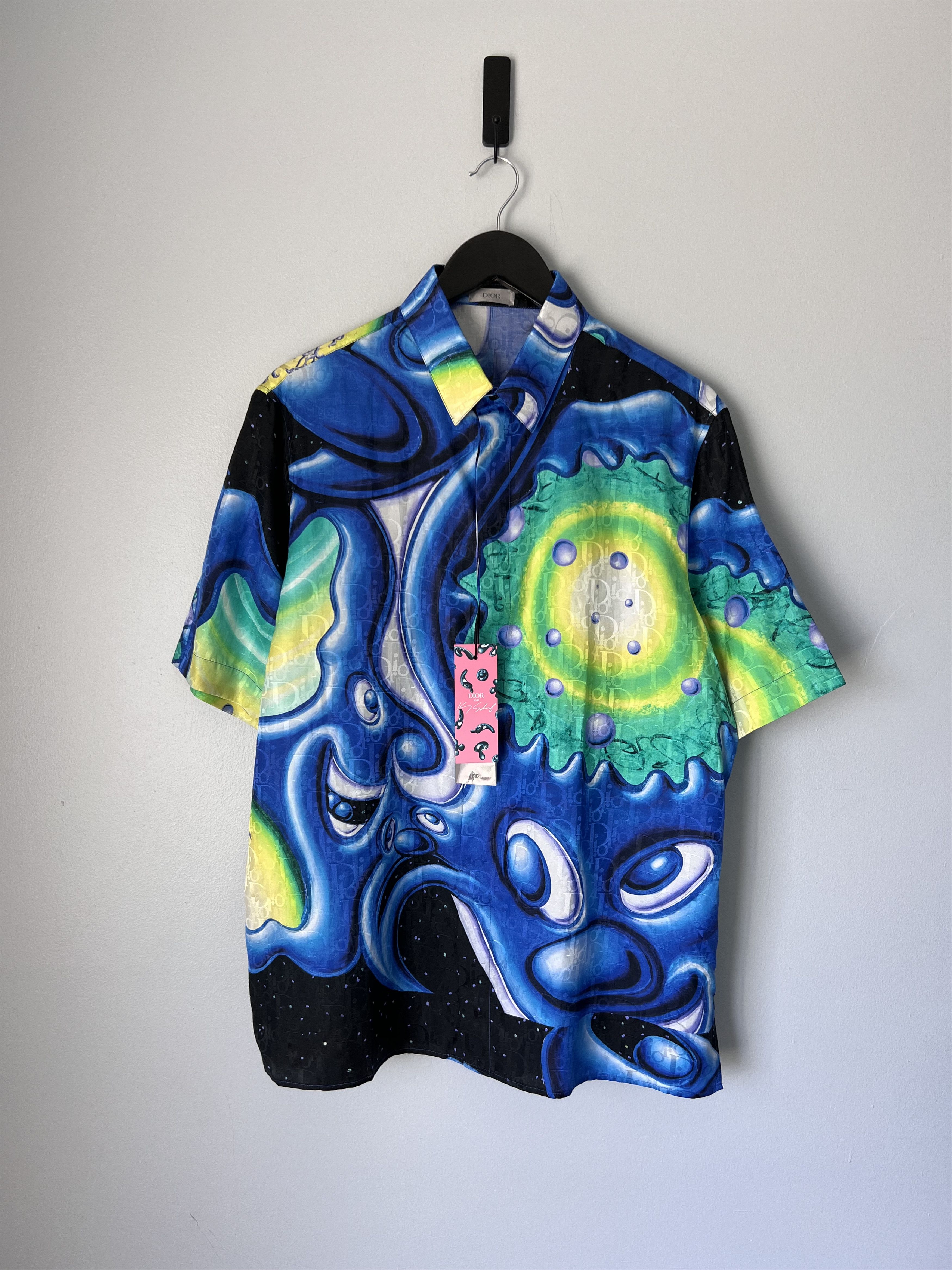 Dior Dior Kenny Scharf Oblique Logo Silk Shirt Size US M / EU 48-50 / 2 - 1 Thumbnail
