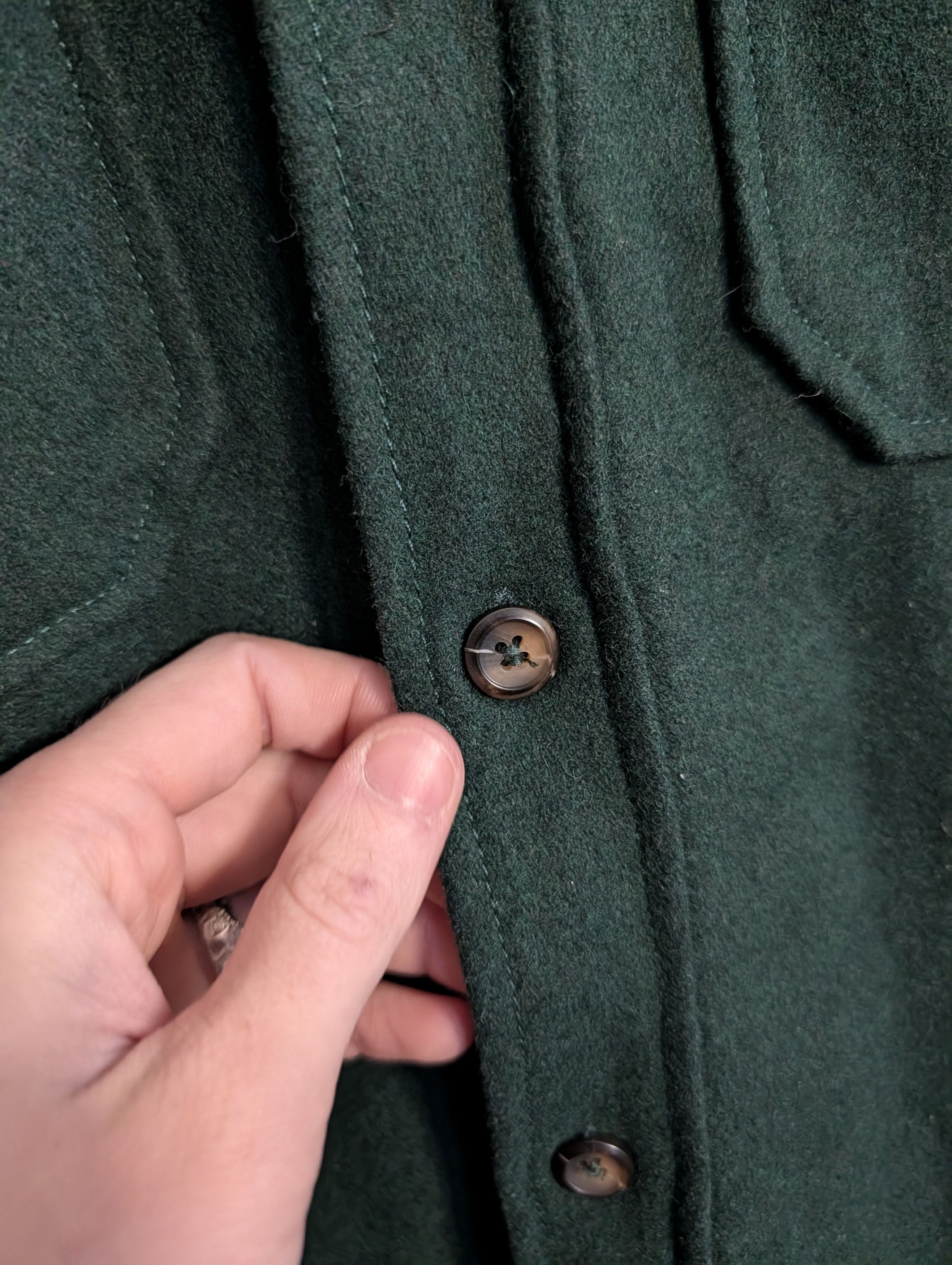 Brandy Melville Green wool quilted lining boyfriend fit short jacket Size ONE SIZE - 4 Thumbnail