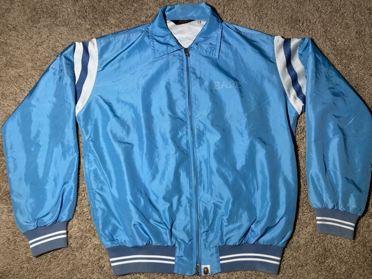 Bape 2000 Bape Nylon Varsity Jacket Baby Blue Stadium 90s OG Nigo Size US M / EU 48-50 / 2 - 1 Thumbnail