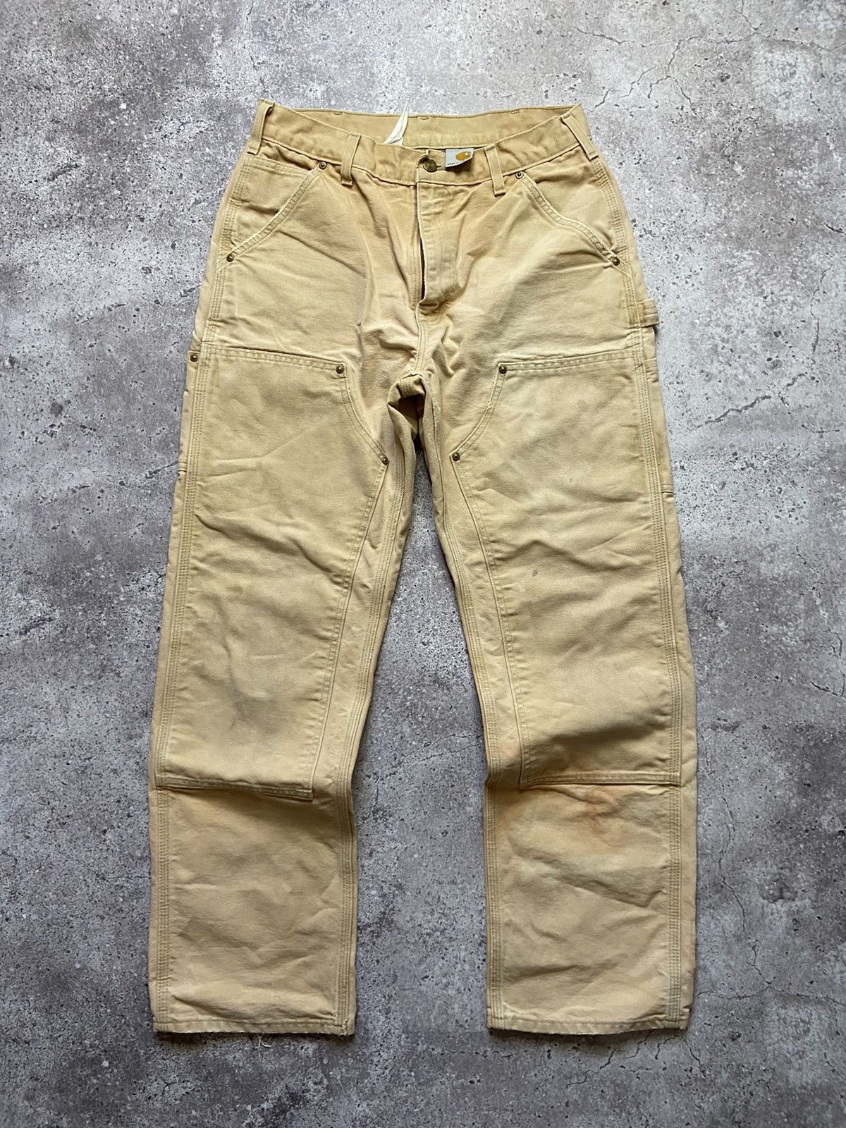 Carhartt Vintage 90s Carhartt Faded Beige Work Hype Baggy Jeans Size US 31 - 5 Thumbnail