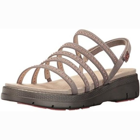 Other Jambu Elegance Gray Leather Strappy Gladiator Rose Gold Stud Size US 8 / IT 38 - 1 Thumbnail