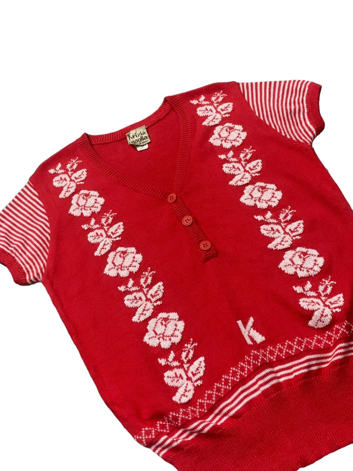 Krizia Vintage Krizia Maglia K Logo Knitwear Short Sleeve Size M / US 6-8 / IT 42-44 - 3 Thumbnail