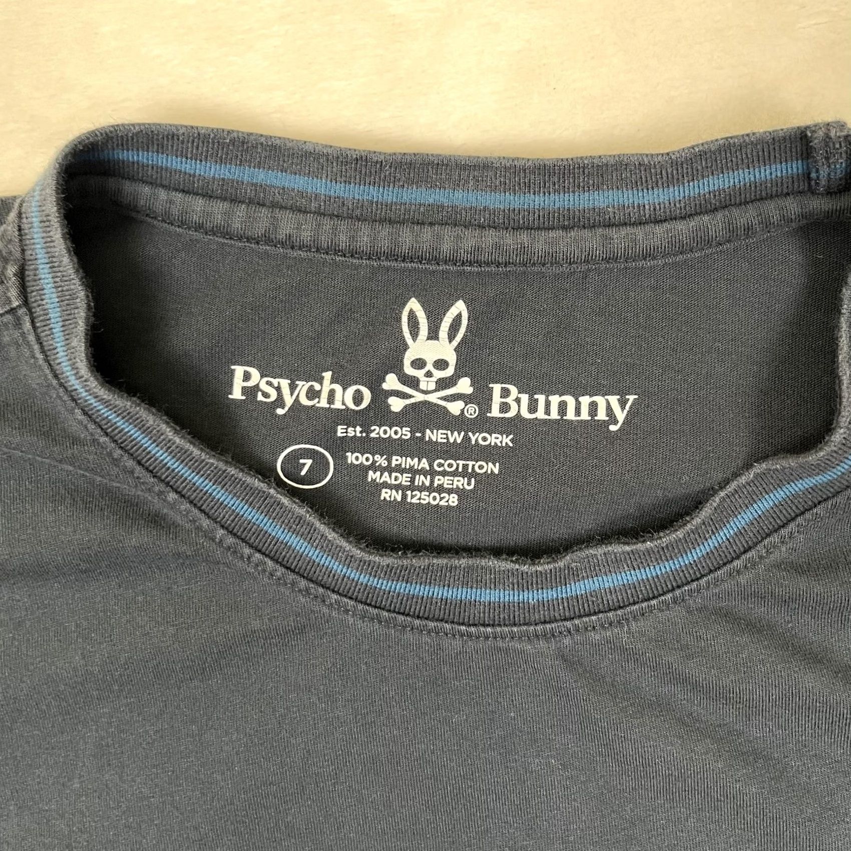 Psycho Bunny Psycho Bunny Long Sleeve T-Shirt Mens 7 Blue Cotton Graphic Logo Crew Neck Size US M / EU 48-50 / 2 - 3 Thumbnail