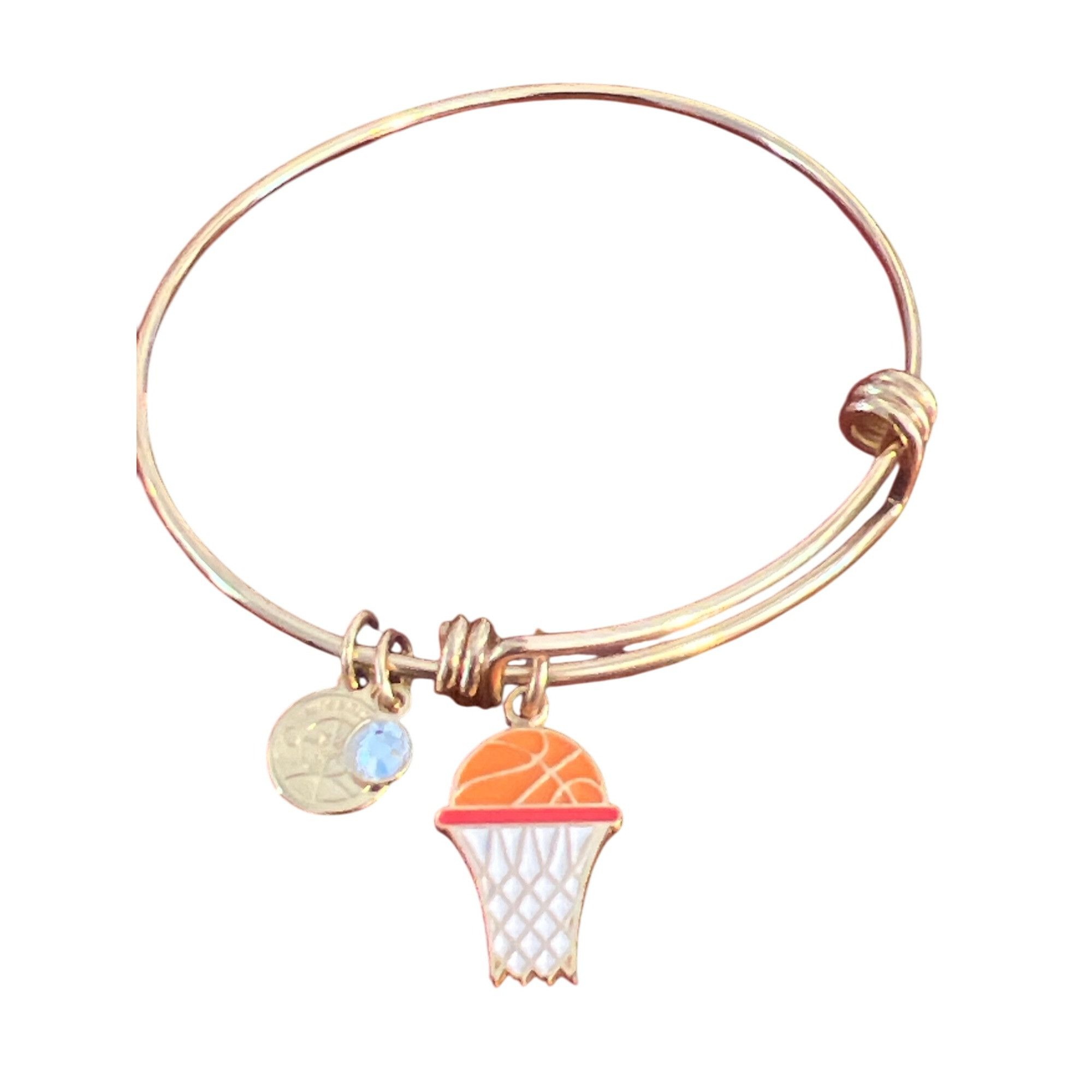 Other Basketball Hoop Charm Gold Tone Bangle Bracelet Halos Glorie Size ONE SIZE - 4 Thumbnail
