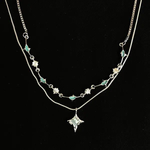 VIBE Electro Chain Crystal Stone Abstract Necklace Size ONE SIZE - 2 Thumbnail