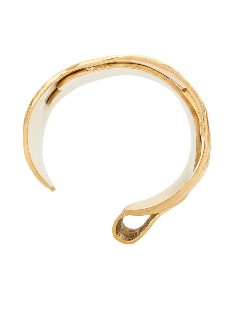 Saint Laurent Paris o1b1hav110325 746961 Size: S / Leaf Cuff Bracelet Metal Gold Size ONE SIZE - 3 Thumbnail
