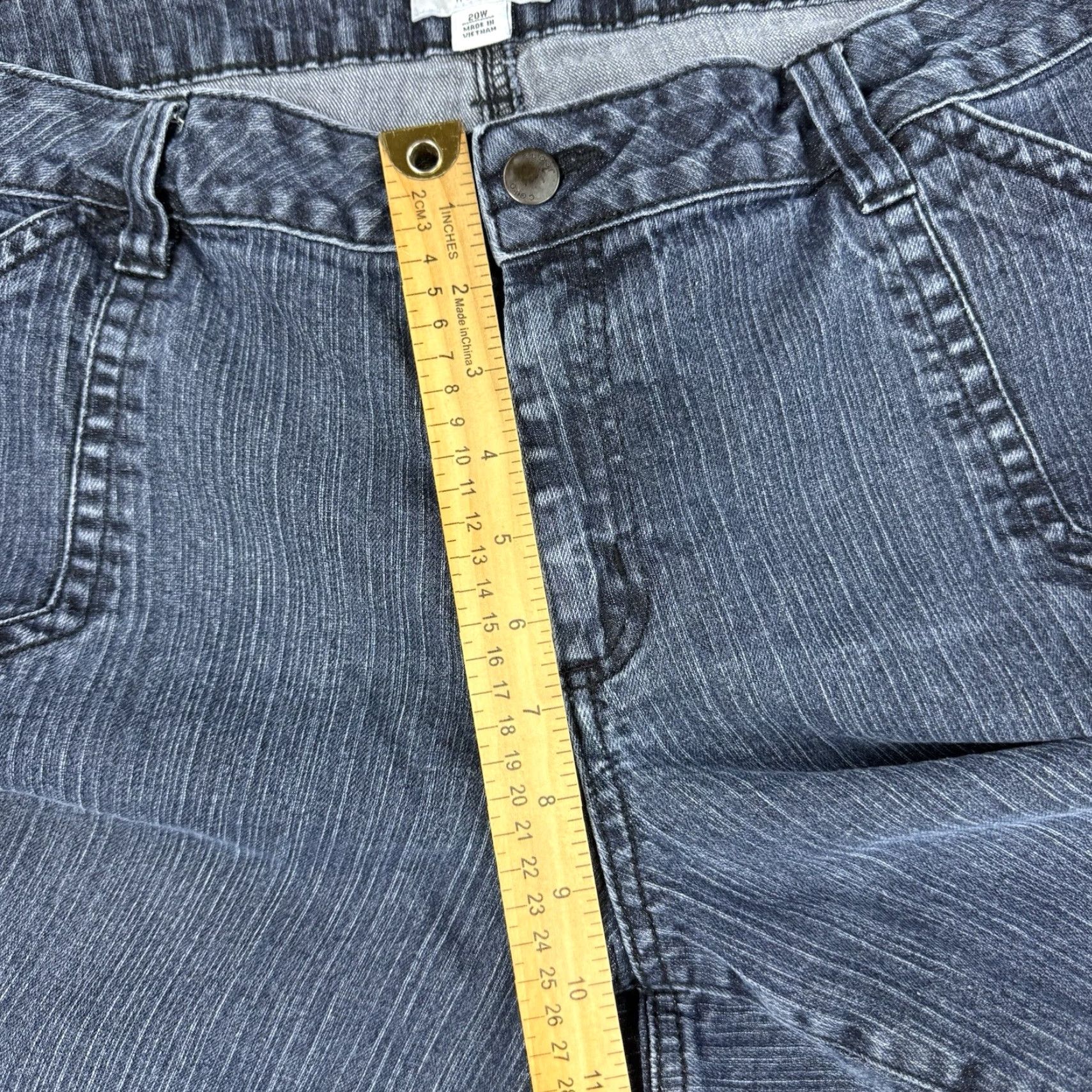 Vintage Cato Jeans Woman 20w Dark Blue Stretch Denim Wide Leg Flap Pockets Womens Plus Size 20w Blue Denim Pants Size 42" / US 20 - 6 Thumbnail
