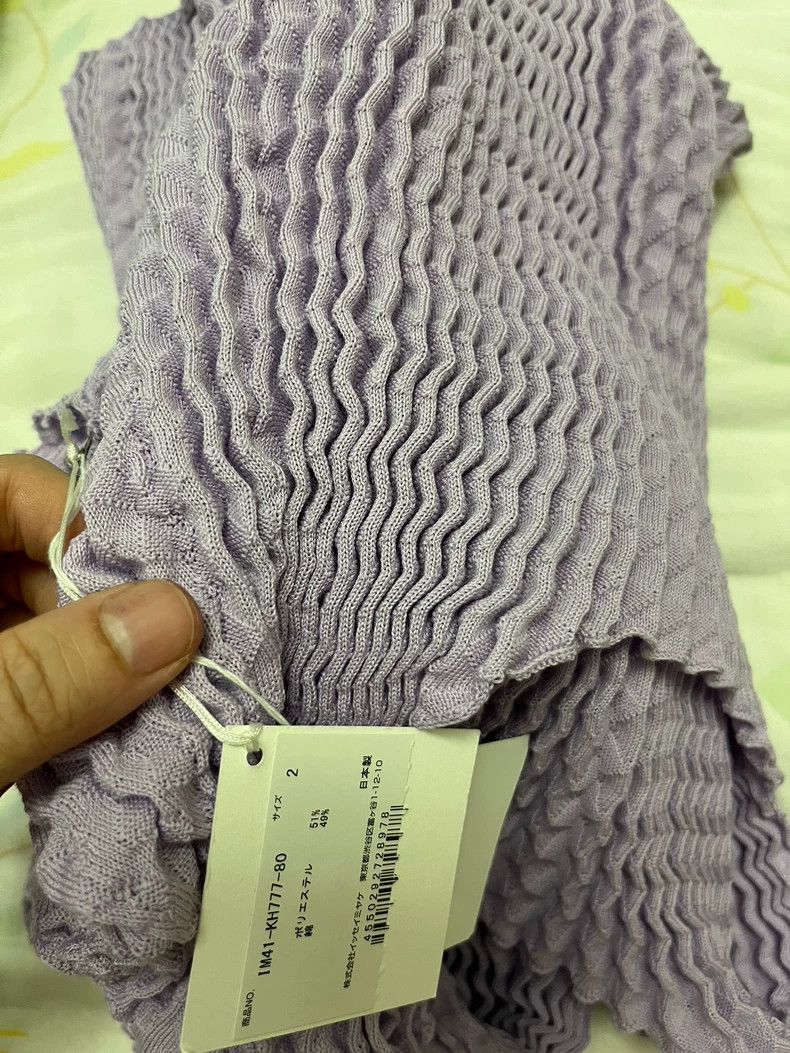 Issey Miyake Issey Miyake size:2 Purple pleated short-sleeved dress Size M / US 6-8 / IT 42-44 - 7 Thumbnail