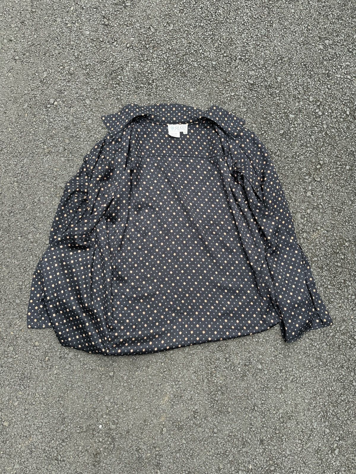 Gucci VINTAGE 80s GUCCI TOP SILK MONOGRAM SHIRT Size L / US 10 / IT 46 - 2 Thumbnail