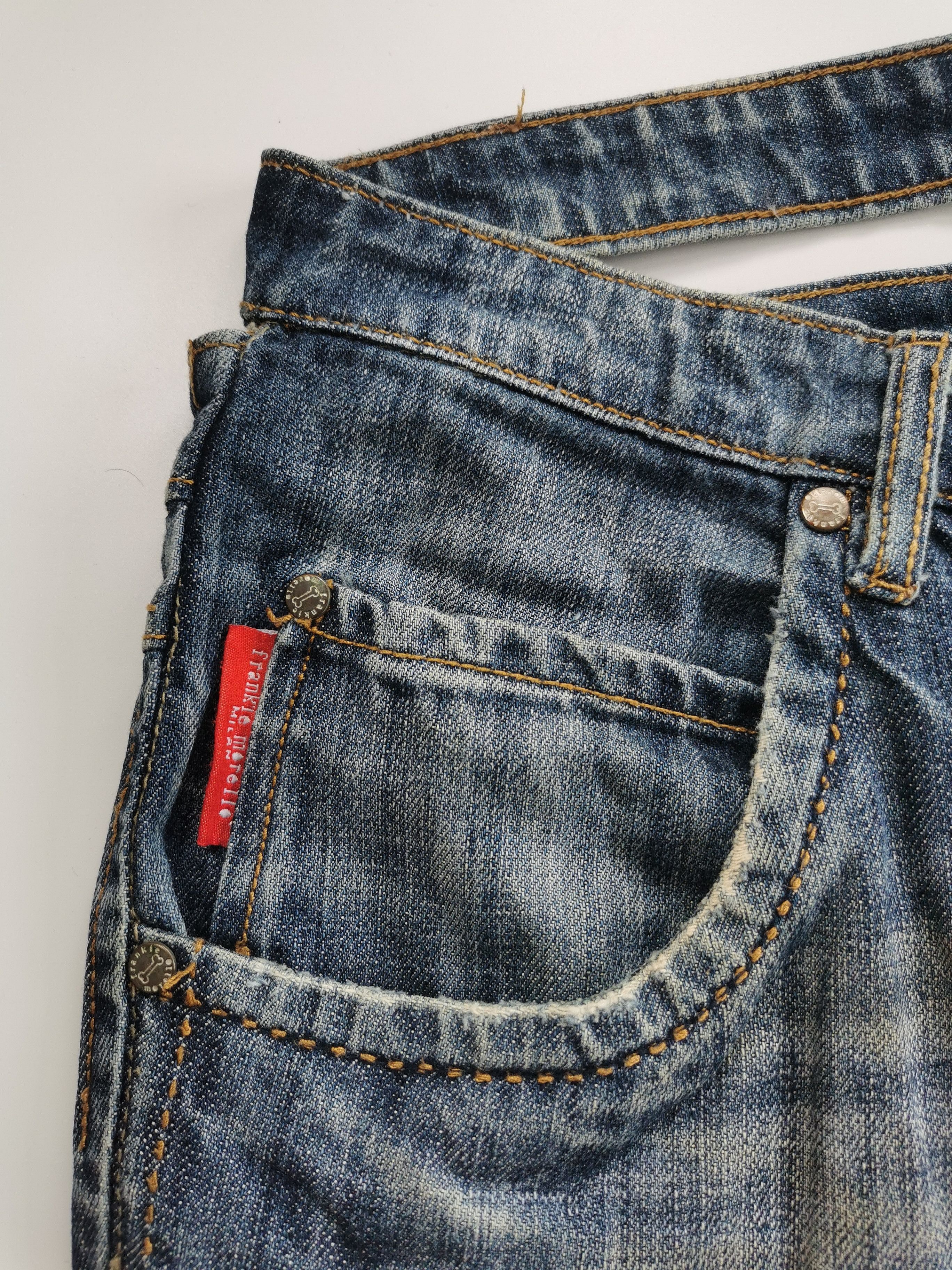 Frankie Morello Frankie Morello Y2K Gimmick Skull Damage Processing Jeans Size US 32 / EU 48 - 19 Thumbnail