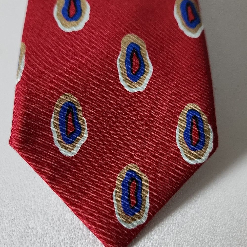 Pierre Balmain BALMAIN | Silk Tie Red Navy Size ONE SIZE - 3 Thumbnail
