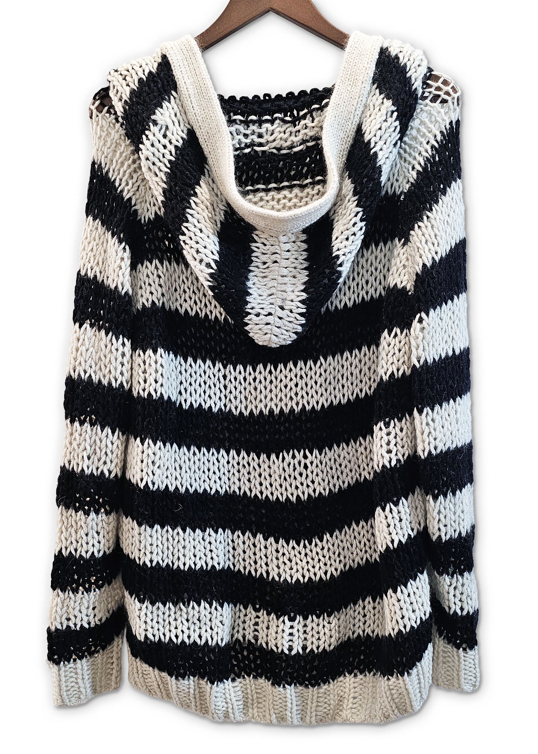 Saint Laurent Paris SS16 Striped Knit Mohair Baja Hoodie Size US M / EU 48-50 / 2 - 2 Thumbnail