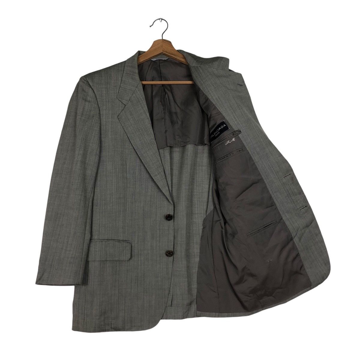 Balenciaga 📌Vintage Balenciaga Paris Coats Striped Double Breast Size US M / EU 48-50 / 2 - 12 Thumbnail
