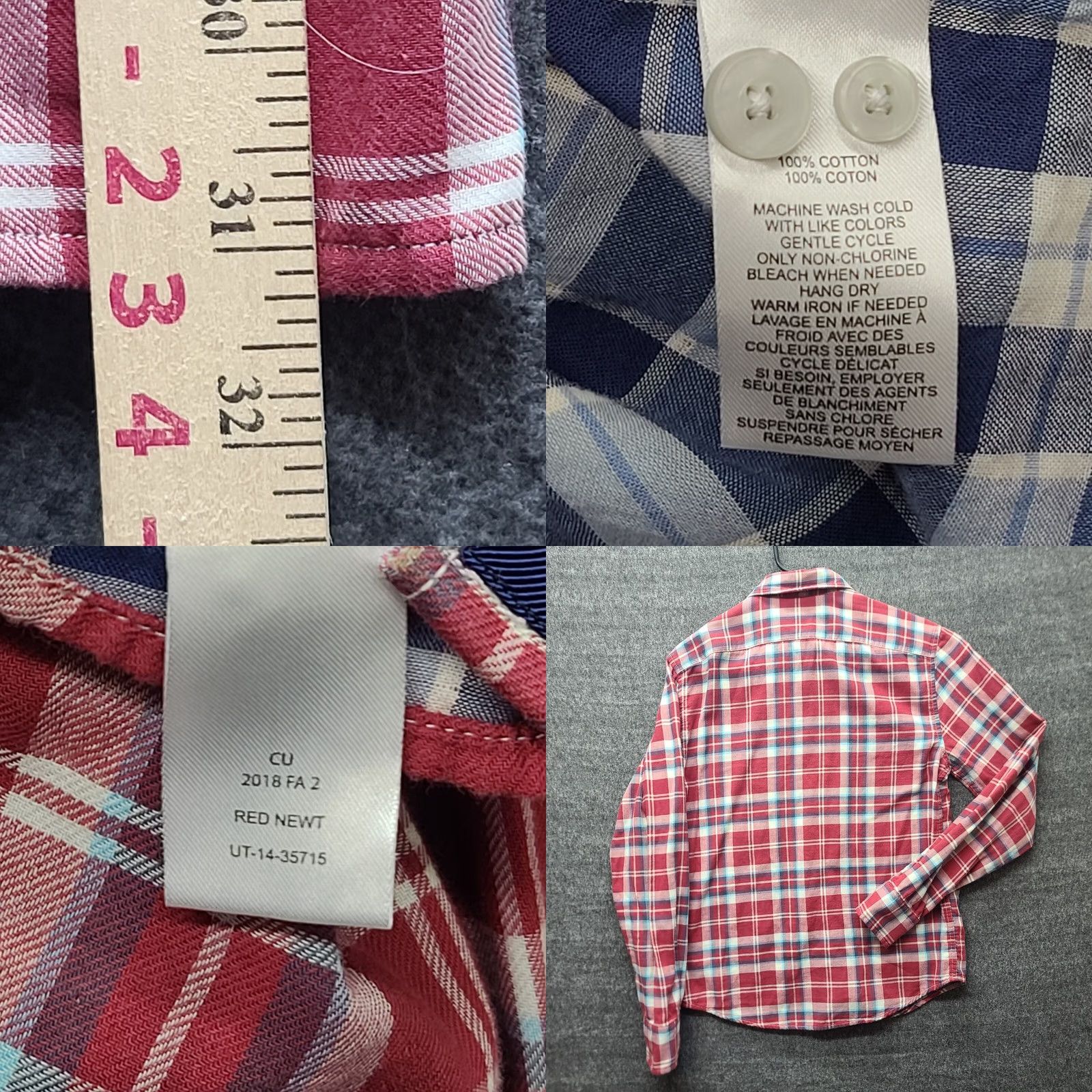 UNTUCKit UNTUCKit Shirt Mens S Slim Fit Long Sleeve Dress Casual Comfort Preppy Plaid Shirt Size US S / EU 44-46 / 1 - 9 Thumbnail