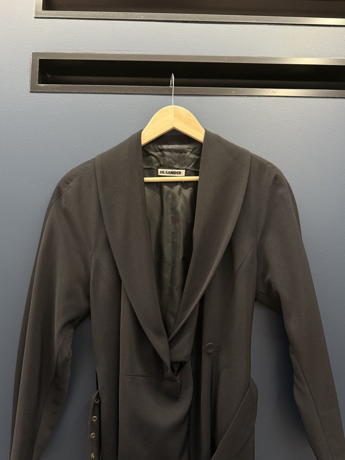 Jil Sander Archive 80-90s Jil Sander + West Germany Black Dress Coat Size M / US 6-8 / IT 42-44 - 3 Thumbnail