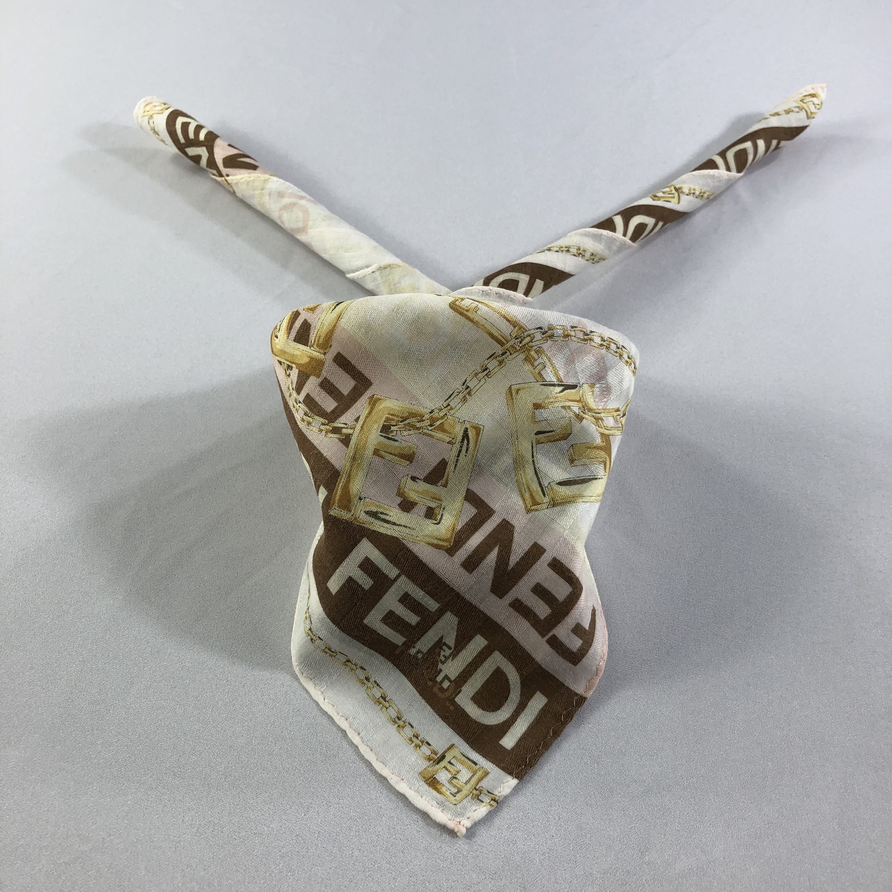 Vintage Fendi Monogram Handkerchief Neckerchief Bandana H1661 Size ONE SIZE - 1 Thumbnail