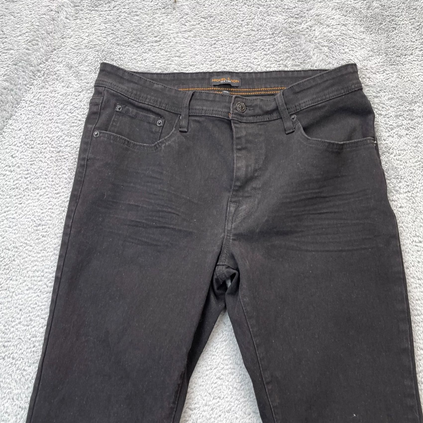 Denime Nickel & Iron Jeans Mens 34x32 Black Straight Denim Logo Cotton Stretch Jeans Size US 34 / EU 50 - 5 Thumbnail