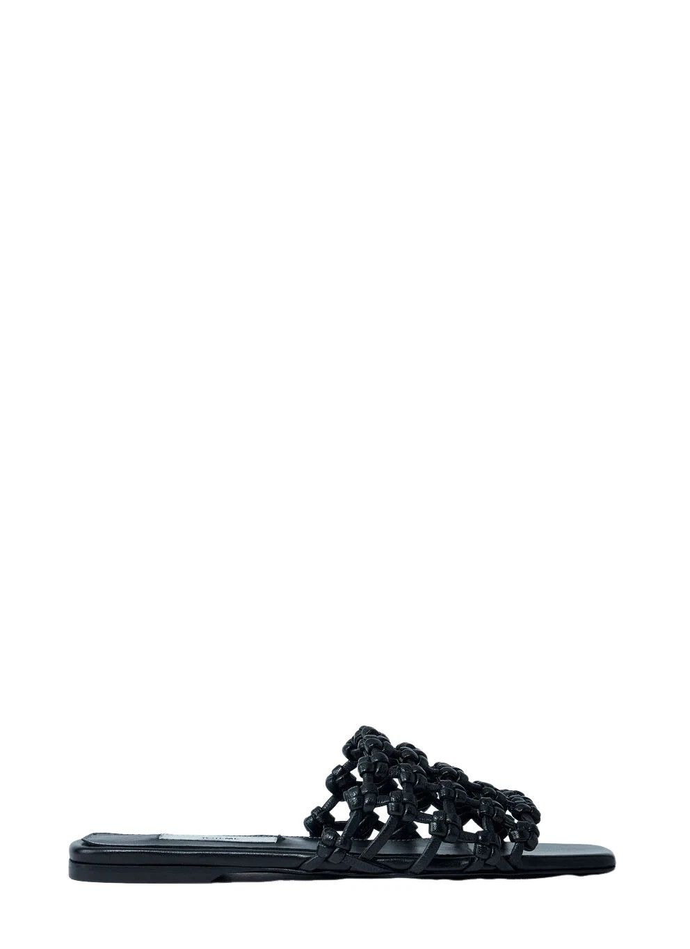 TOTEME Black Braided Leather Sandals New & Authentic