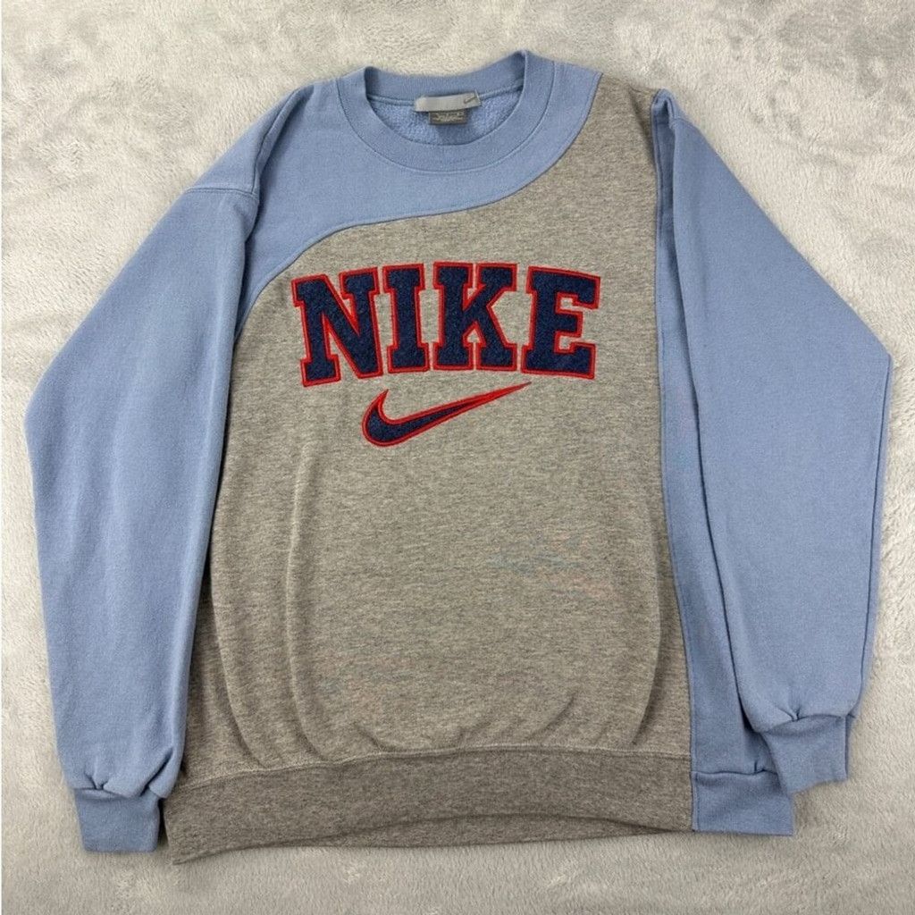 Nike Nike Rework Men's Sz Medium Blue and Grey Sweatshirt Retro Size US M / EU 48-50 / 2 - 1 Thumbnail
