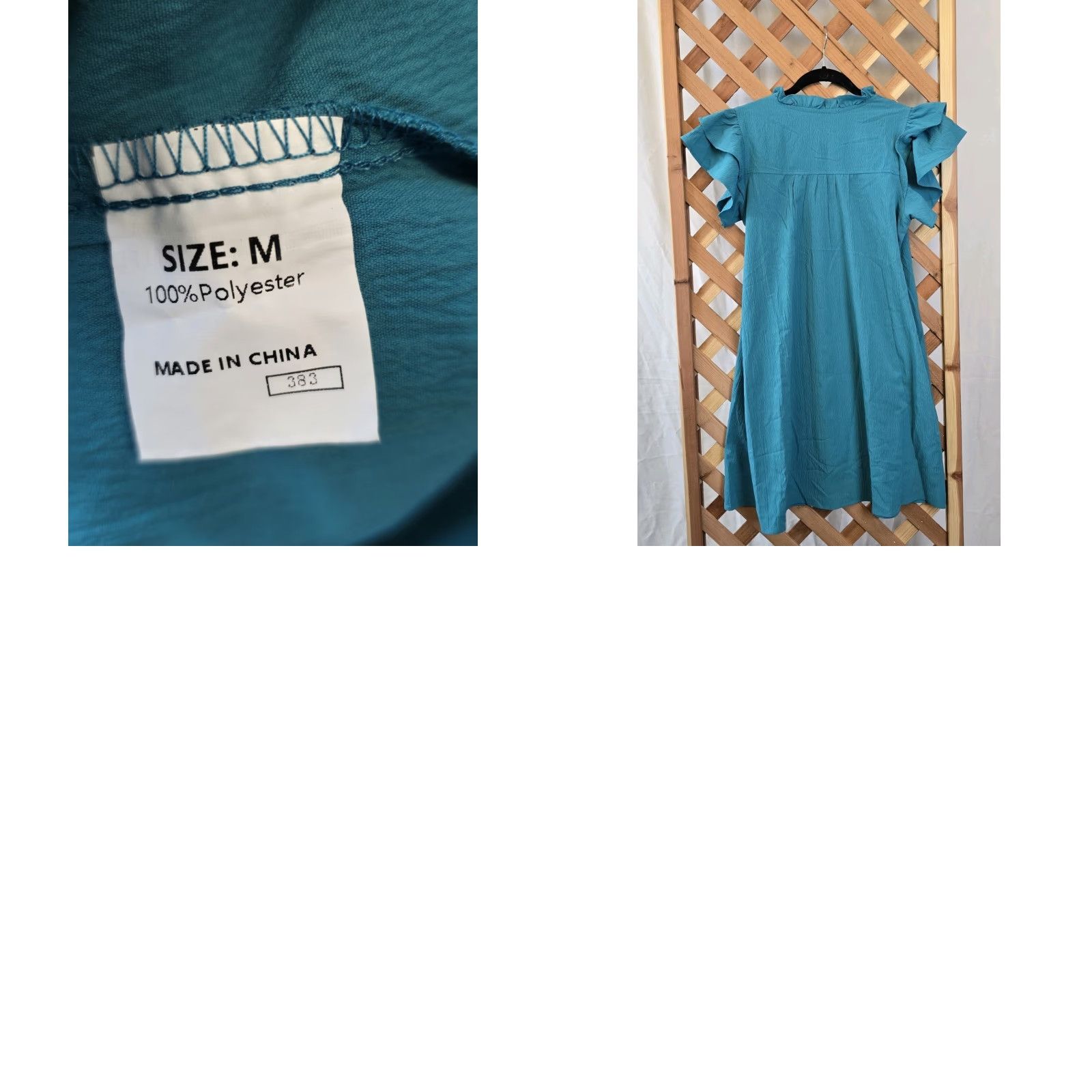 Vintage Womens Casual Short Sleeve Ruffle Mini Dress - Blue - Size M - New Size 32" / US 10 / IT 46 - 8 Thumbnail