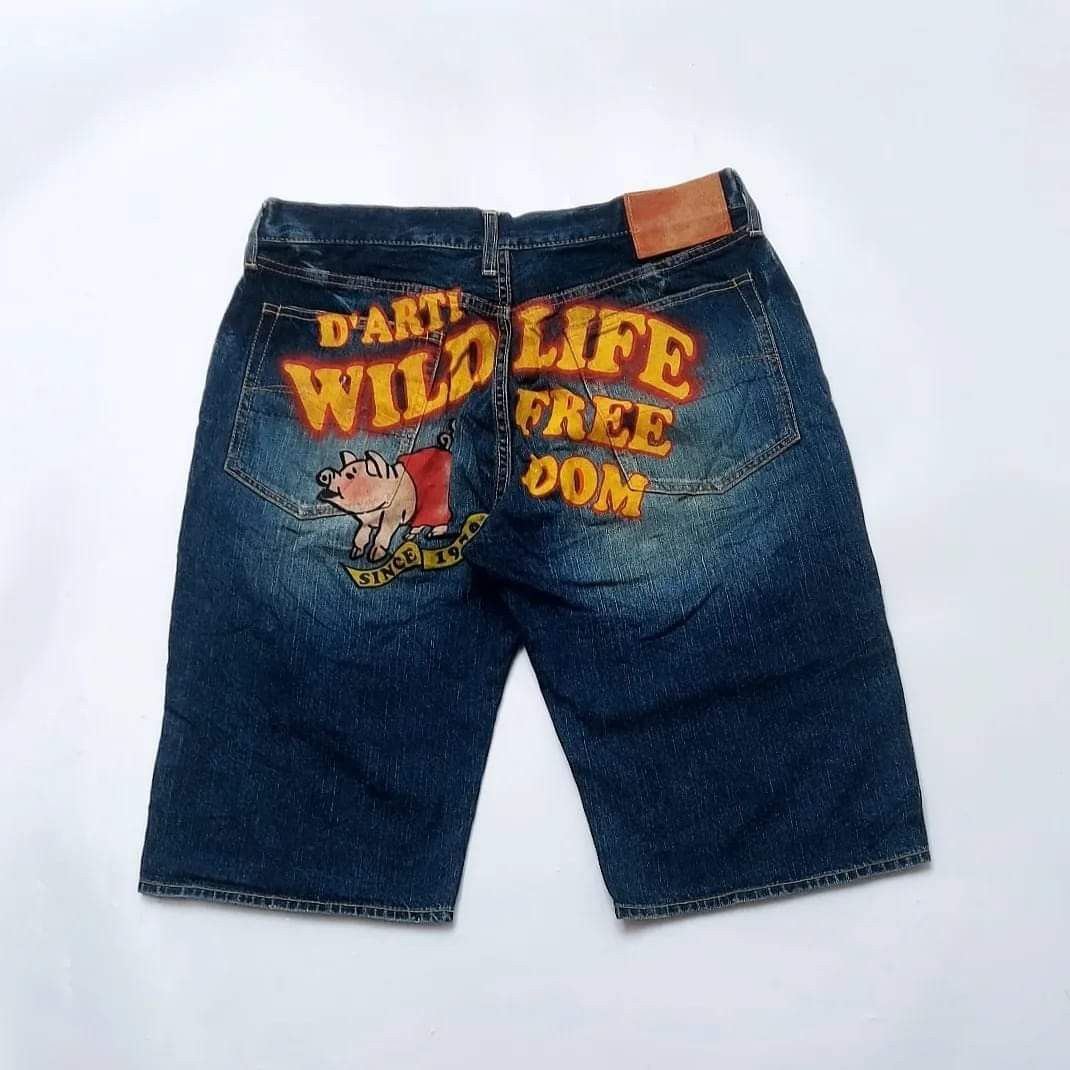Japanese Brand × Studio D'Artisan Studio D'artisan Back Print Raw Denim Short Size US 32 / EU 48 - 1 Thumbnail