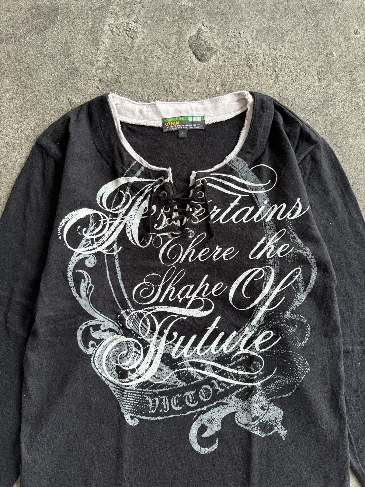 If Six Was Nine Oxfam Lace Up Poem LS tshirt Size US S / EU 44-46 / 1 - 4 Thumbnail
