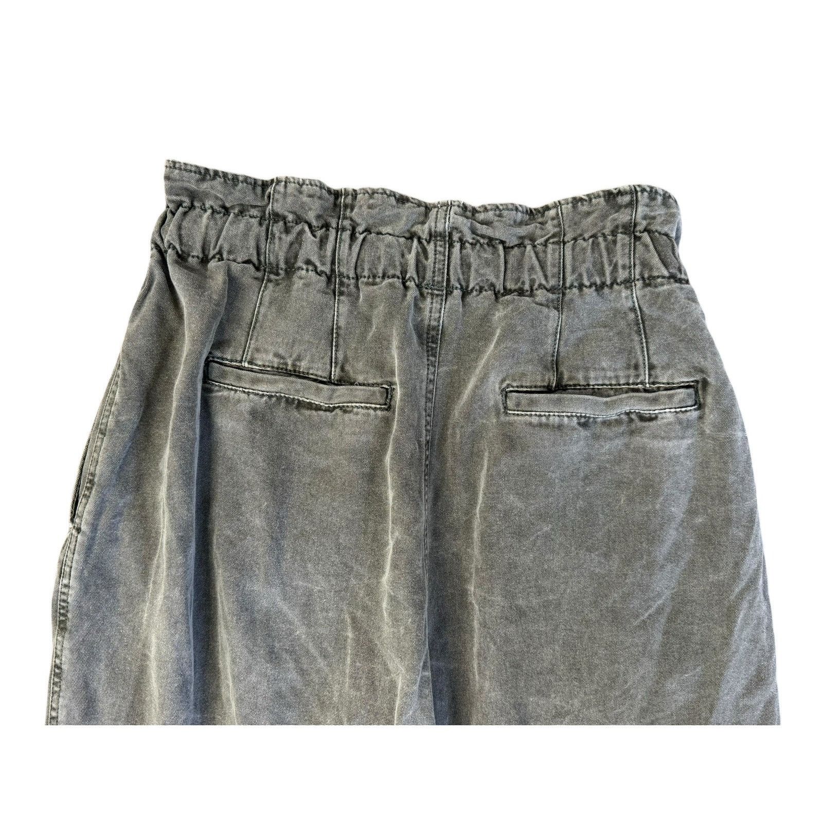 Free People Free People Light Gray Margate Paper Bag Pleated Pants SP Size 28" / US 6 / IT 42 - 6 Thumbnail