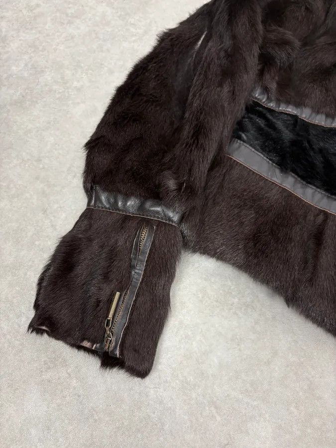 Roberto Cavalli 2000s Cavalli Brown Fur Leather Jacket Size M / US 6-8 / IT 42-44 - 7 Thumbnail