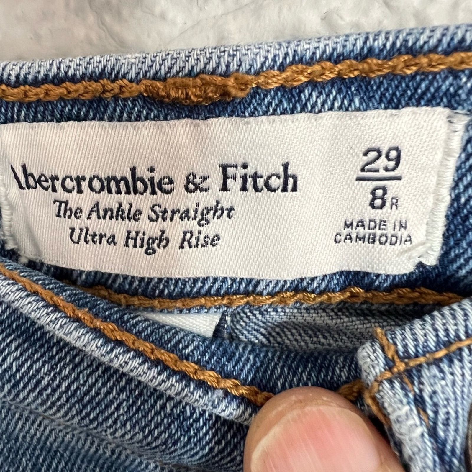 Abercrombie & Fitch Abercrombie & Fitch Curve Love Straight High Rise 29/8R Size 29" - 5 Thumbnail