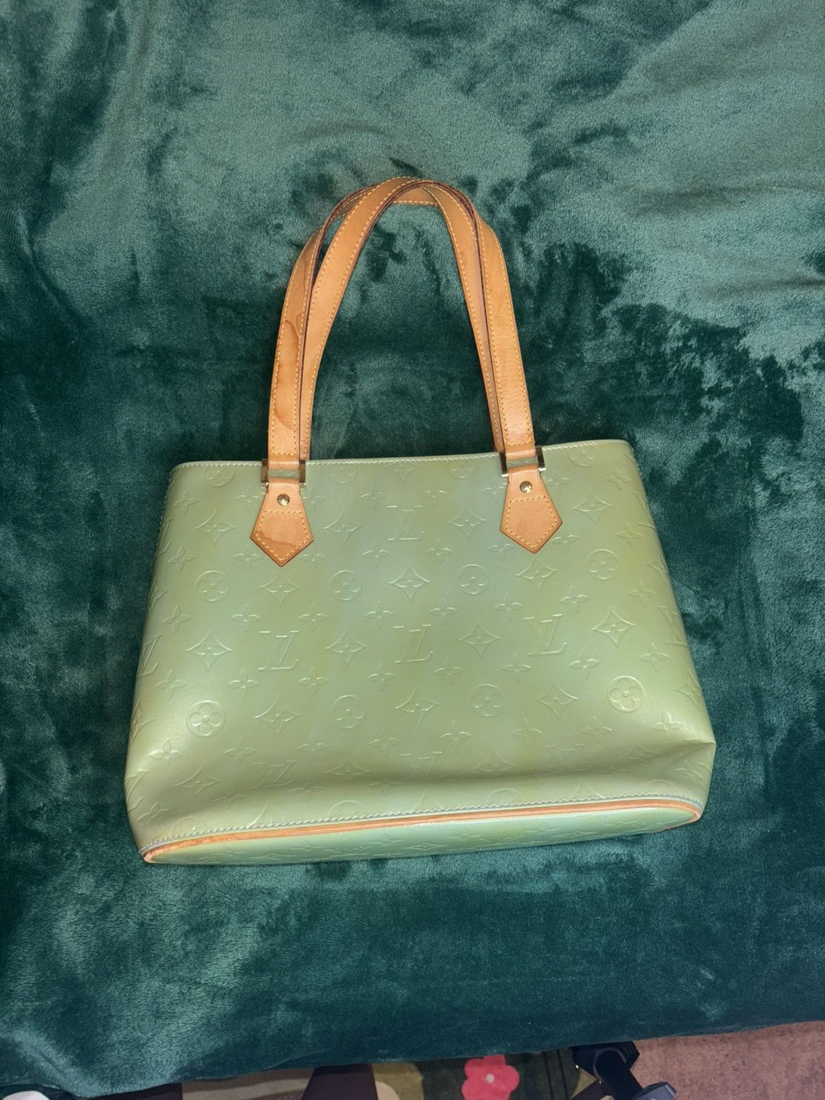 Louis Vuitton Louis Vuitton Green Monogram Vernis Houston Hand Bag Size ONE SIZE - 1 Thumbnail